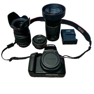 Used Cannon rebel T100, would make great starter camera set